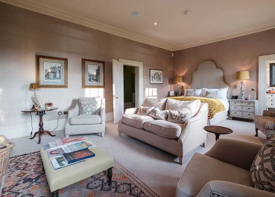 The Stracey Clitherow suite at Hotham Hall with its lounge area