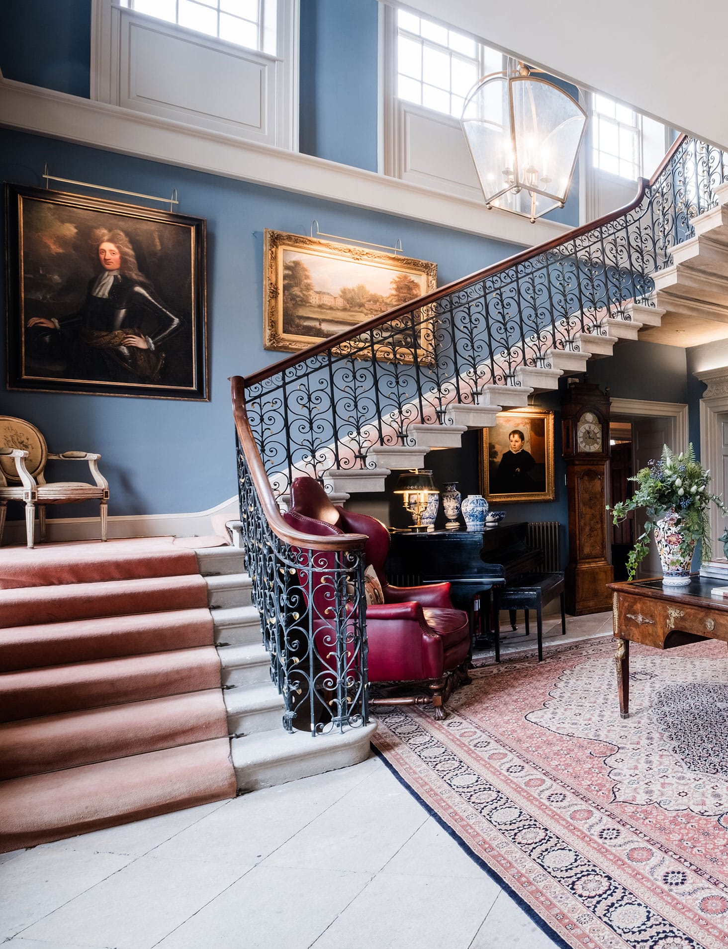 The Entrance Hall and staircase at Hotham Hall