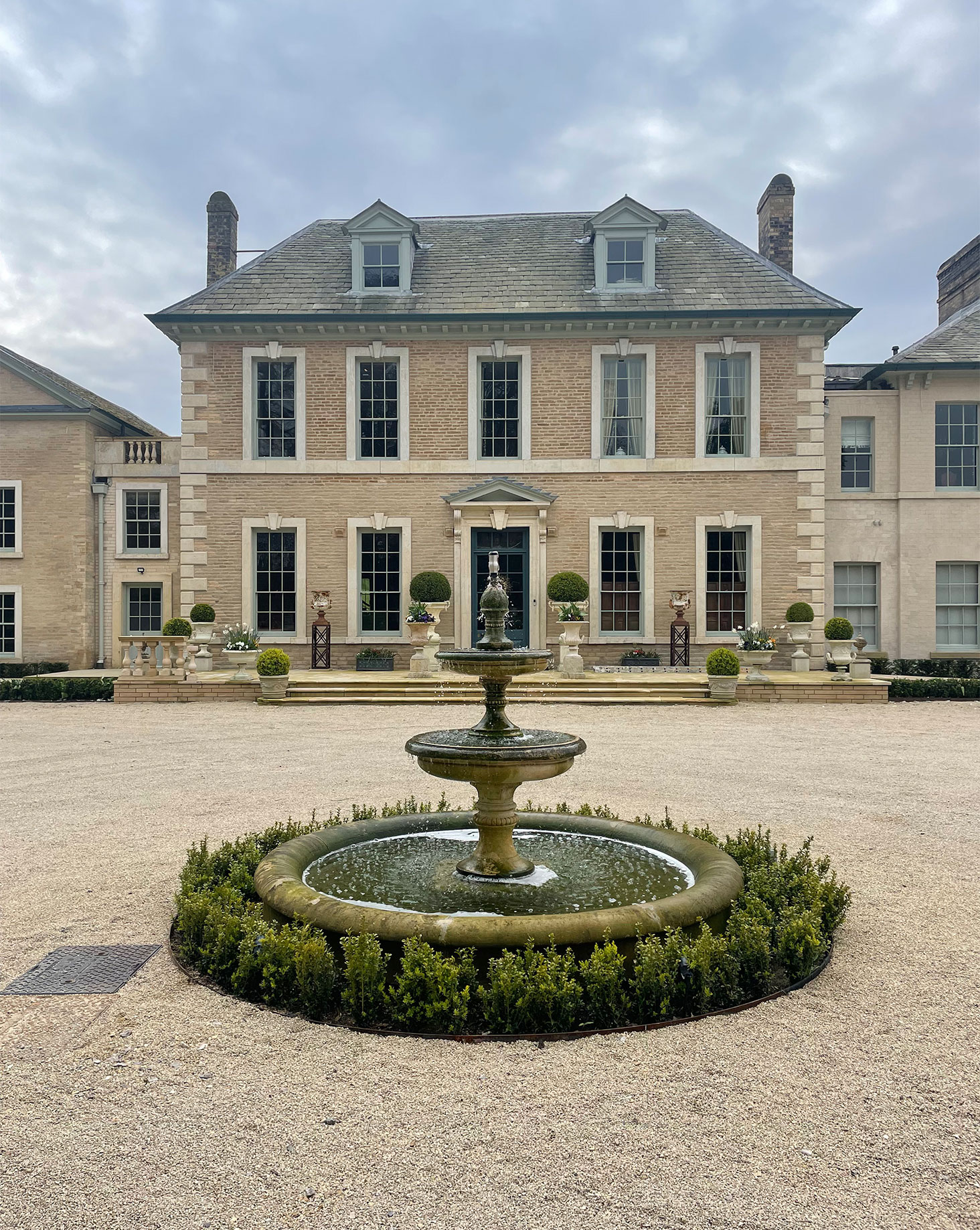 The fountain in front of Hotham Hall