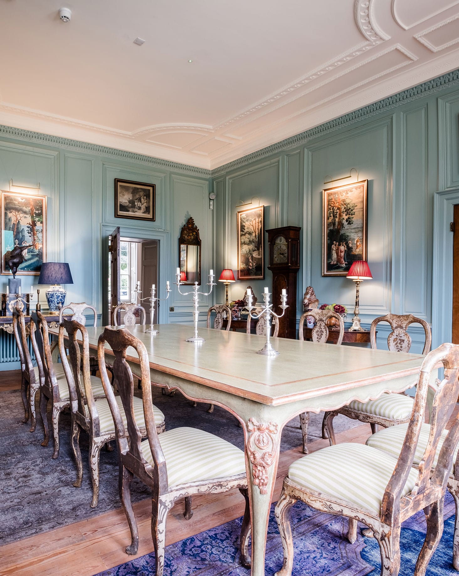 The Drawing Room at Hotham Hall set for dinner
